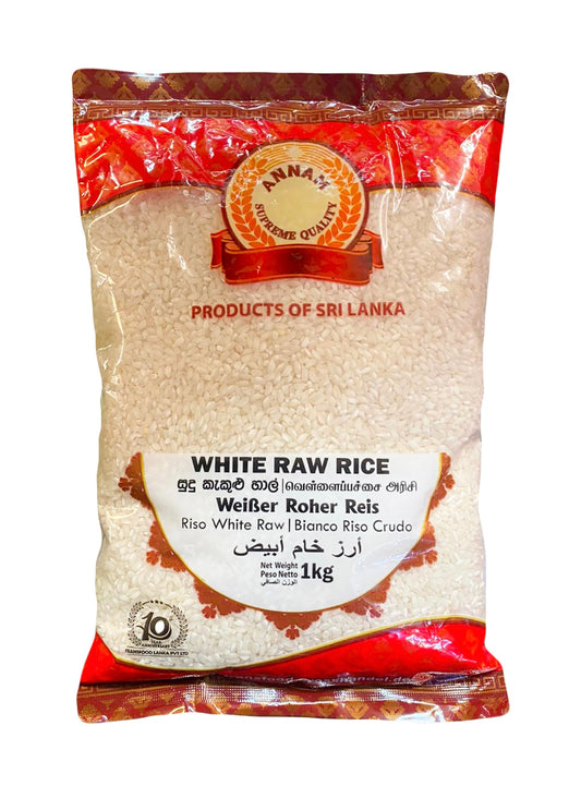 ANNAM සුදු කැකුලු සහල්  White Raw Rice  Sudu Kekulu Sahal 1Kg