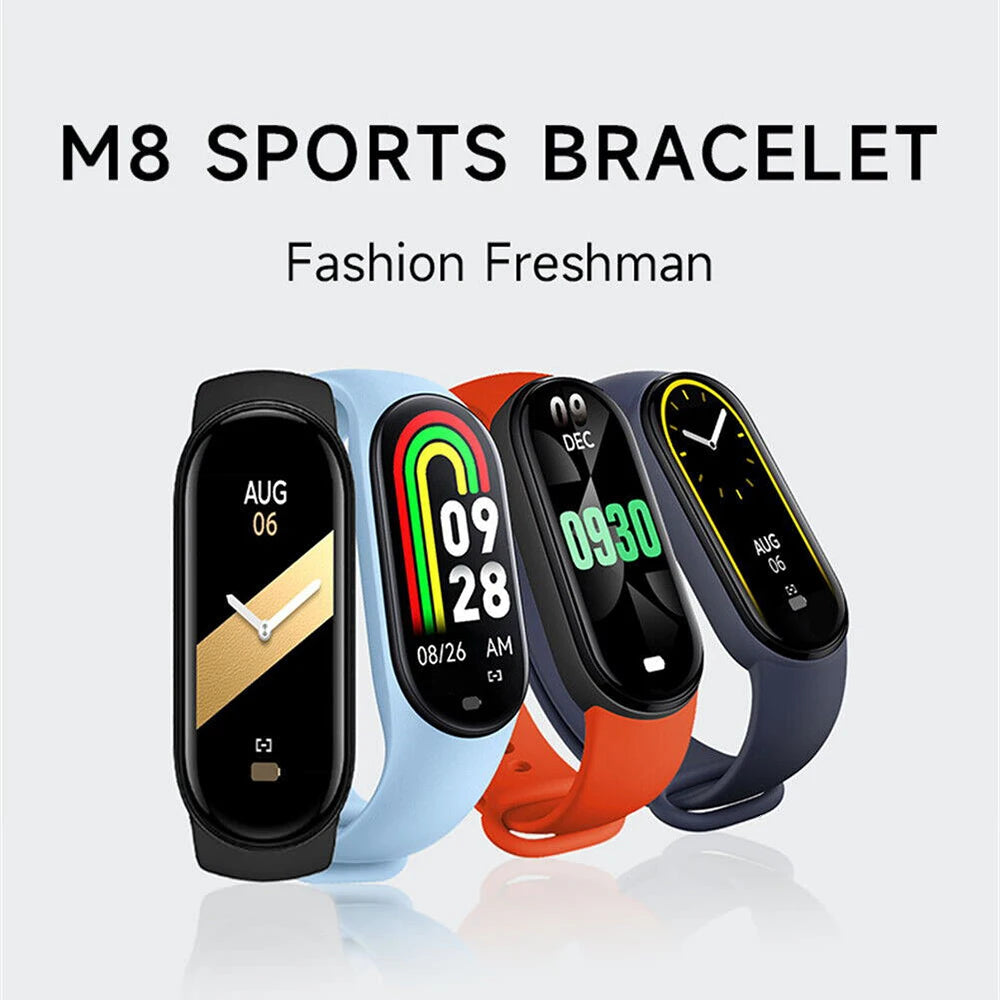 2023 M8 Smart Watch Color Screen Step Counting Multi Sport Mode Message Reminder Photography Music Remote Control Smart Band