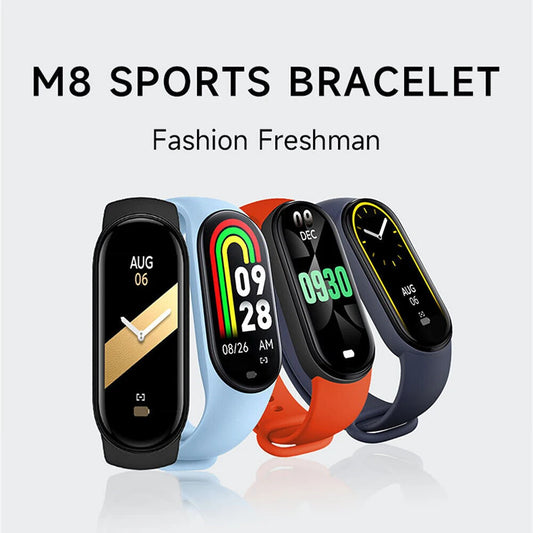 2023 M8 Smart Watch Color Screen Step Counting Multi Sport Mode Message Reminder Photography Music Remote Control Smart Band